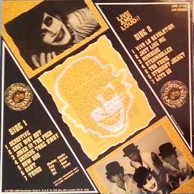 The Adicts - Live And Loud!! UK LP 1987 (Link - LINK LP 010)
