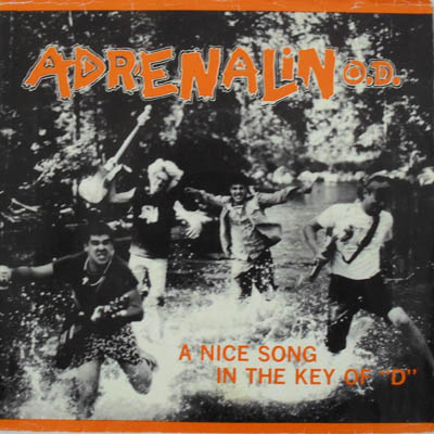 Adrenalin O.D. - A Nice Song In The Key Of "D" - US 7" 1986 (Buy Our Records - BOR 7-005). Orange Sleeve