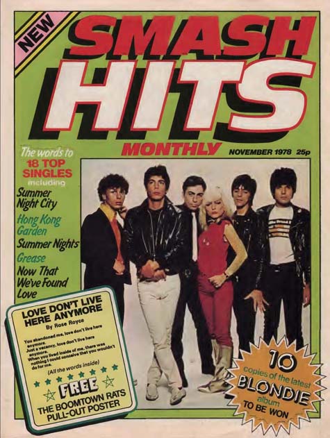 Blondie - Smash Hits magazine November  1978