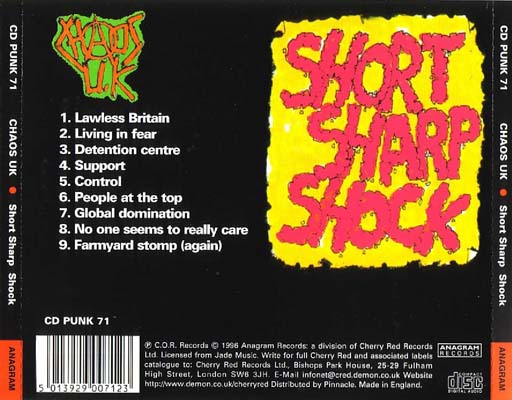 Chaos U.K. - Short Sharp Shock - UK CD 1996 (Anagram - CD PUNK 71)