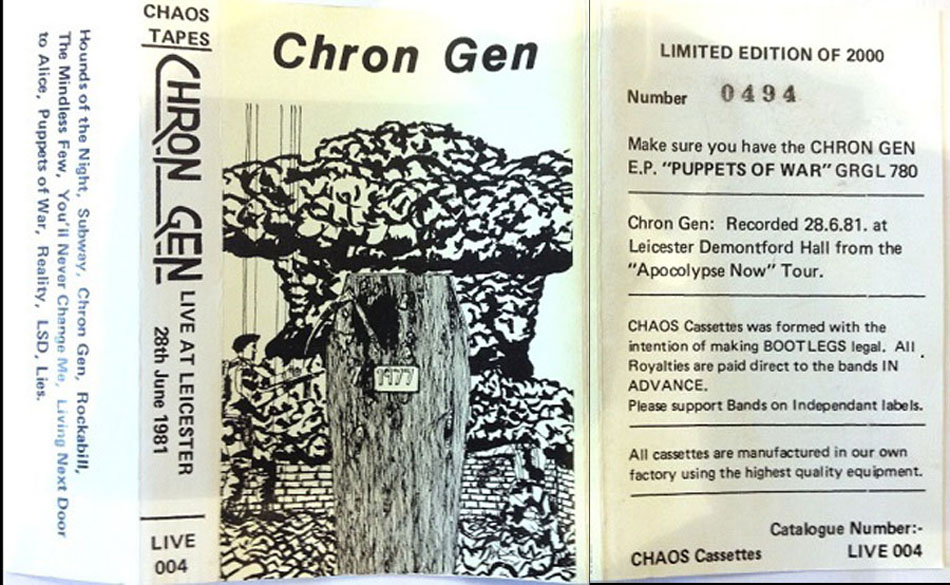 Chron Gen - Live At Leicester 28th June 1981 0 UK Tape 1981 (Chaos Tapes - LIVE 004) Tape
