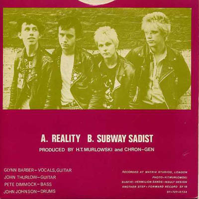 Chron Gen - Reality - UK 7" 1981 (Step-Forward - SF 19) Back Cover 
