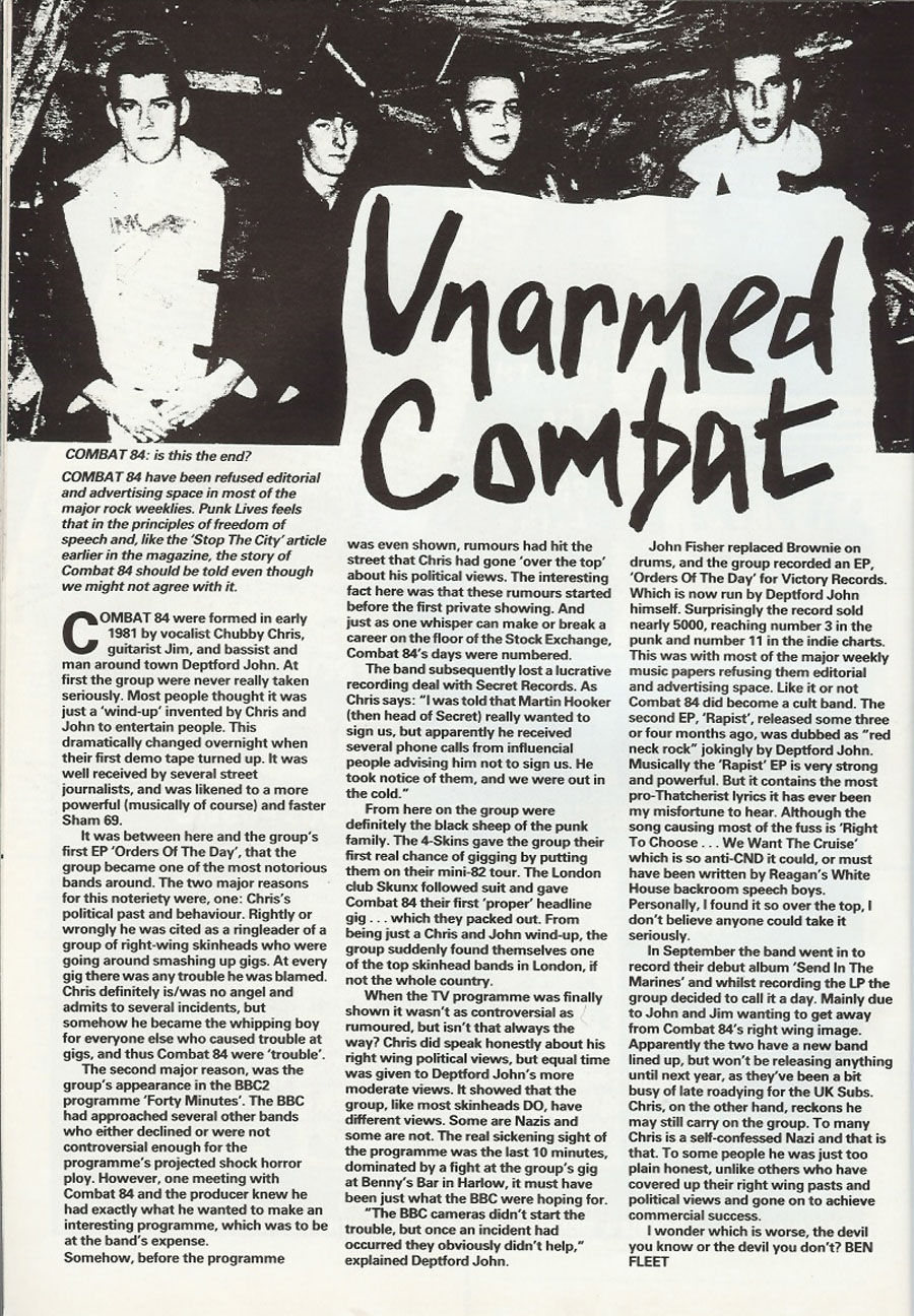 Combat 84 - Punk Lives magazine