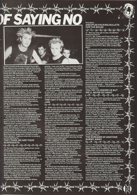 Conflict interview in Punk Lives magazine - Part 2