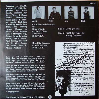 Court Martial - Gotta Get Out EP - UK 7" 1982 (Riot City - Riot 5)