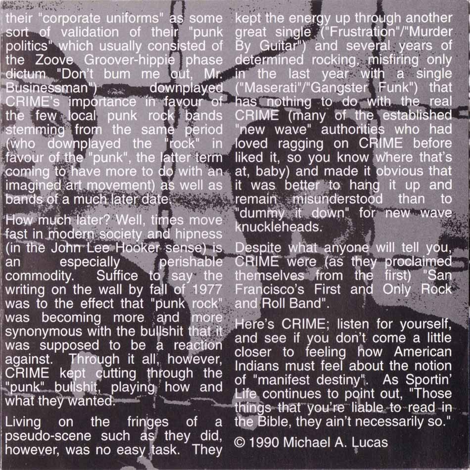 Crime - San Francisco's Doomed - UK CD 1991 (Overground/Solar Lodge	- OVER33CD/DOOMED TWO) 