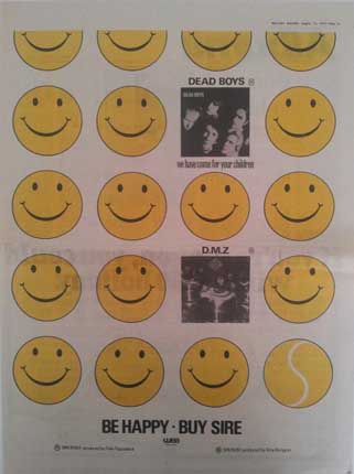 Dead Boys - We Have Come For Your Children "Be Happy - Buy Sire" Poster