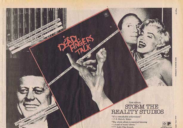 Dead Fingers Talk - Storm The Reality Studios Press Advert #1 1978