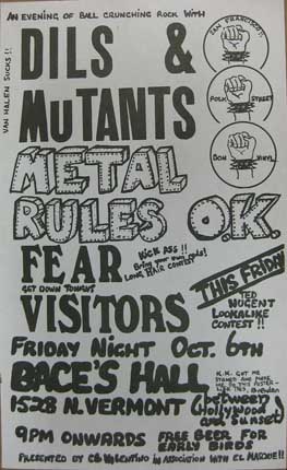 Dils, Mutrants, Fear and Visitors Flyer 1978
