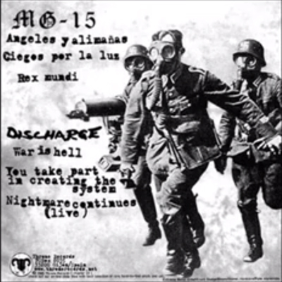 Discharge / MG15 - Split - Spain 7" 2005 (Throne - CHAPTER 22) Back Cover