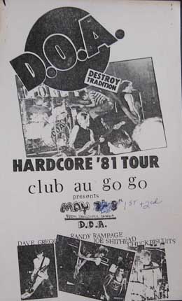 DOA Hardcore 81 Cllub Au Go Go 