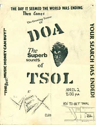 DOA / TSOL Flyer 1981