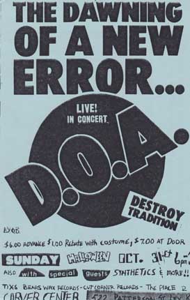 DOA - The Dawning Of A New Error Flyer 1982