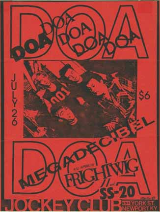 DOA / Frightwig 1985 Handbill