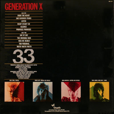 Generation X - Generation X - UK LP 1978 (Chrysalis - CHR 1169) 