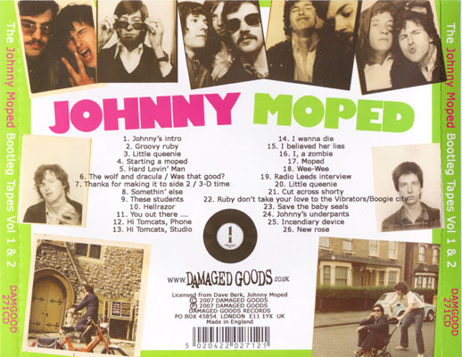Johnny Moped - The Johnny Moped Bootleg Tapes - UK CD 2007 (Damaged Goods - DAMGOOD 271CD) 