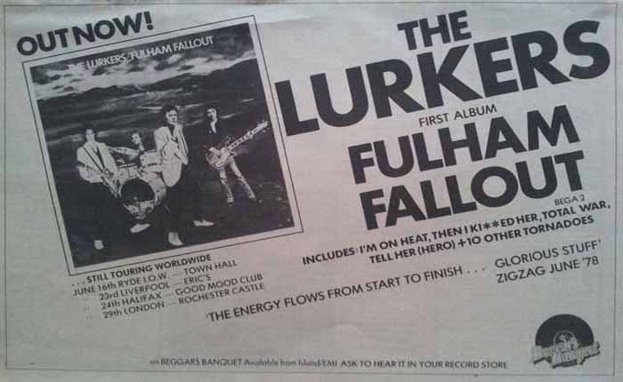 The Lurkers - Fulham Fallout Advert