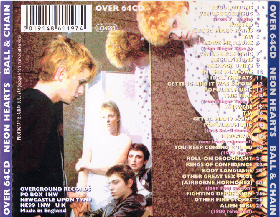 Neon Hearts - Ball & Chain - UK CD 1997 (Overground - OVER 64 CD)  Tray