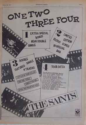 The Saints - One Two Three Four - Press Advert 
