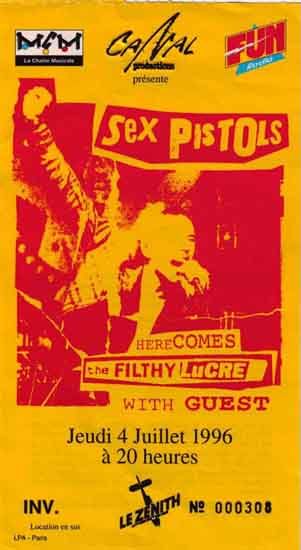 Sex Pistols - Ticket 1996