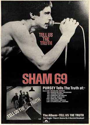 Sham 69 - Tell Us The Truth LP Advert