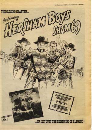 Sham 69 - The Adventures Of The Hersham Boys - Advert No 1