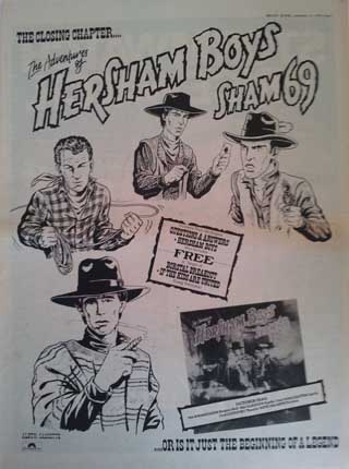 Sham 69 - The Adventures Of The Hersham Boys - Advert No 3