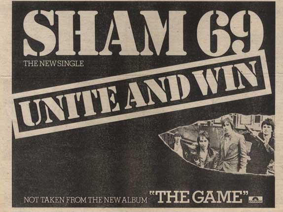 Sham 69 - Unite And Win Advert