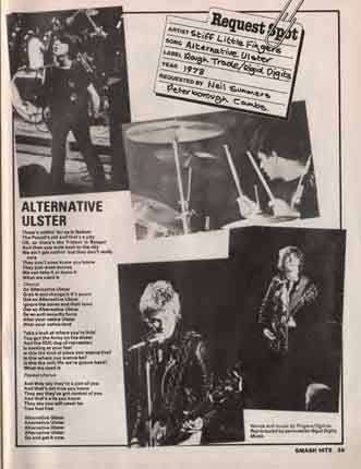 Stiff Little Fingers Alternative Ulster Request Spot Smash Hits Aug 1979