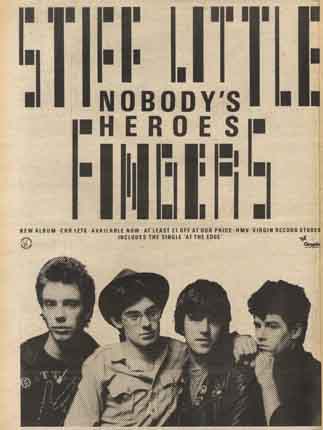 Stiff Little Fingers - Nobody's Heroes LP Advert 1980 Advert 1