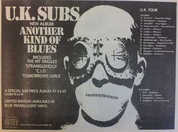 U.K. Subs - Another Kind Of Blues Advert