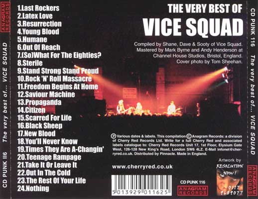 Vice Squad - The Very Best Of - UK CD 2000 (Anagram - CD PUNK 116)