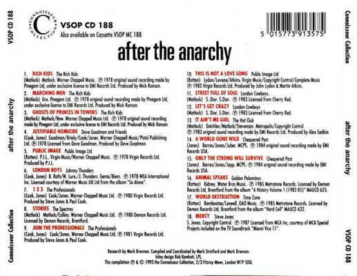 Various - After The Anarchy - UK CD 1993 (Connoisseur Collection - VSOP CD 188)