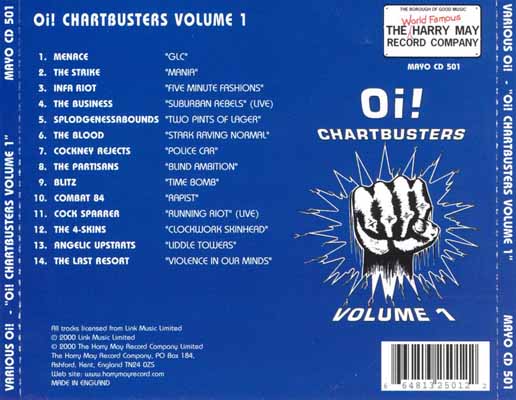 Various - Oi! Chartbusters Volume 1 - UK CD 2000 (The Harry May Record Company	- MAYO CD 501)