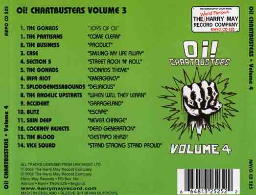 Various - Oi! Chartbusters Volume 4 - UK CD 2002 (The Harry May Record Company	- MAYO CD 525)