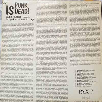 Various - Punk Dead - Nah Mate, The Smell Is Jus Summink In Yer Underpants Innit - UK LP 1983 (Pax - PAX 7)