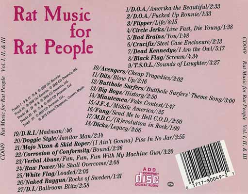 Various - Rat Music For Rat People Vol. I, II & III - US CD 1987 (CD Presents - CD049)