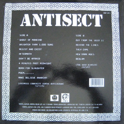 Antisect - Peace Is Better Than A Place In History UK LP 1991 (Vinyl Japan/Discipline - DISC LP 3) 