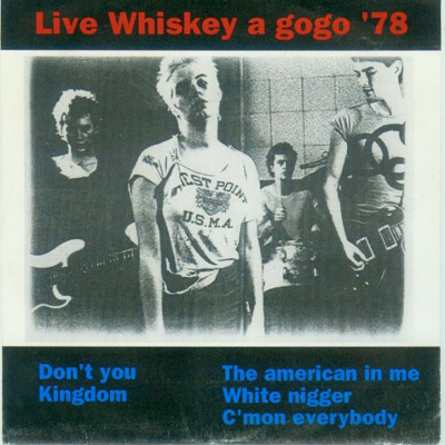 Avengers - Live Whiskey A Go Go '78 - Germany 7" 1991 (no label - ROUGH'N'RARE 78) Back Cover 