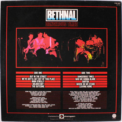 Bethnal - Dangerous Times - UK LP 1978 (Vertigo - 9102 020) 