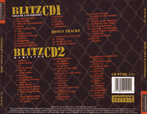 Blitz - Voice Of A Generation - UK 2xCD 2008 (Anagram - CD PUNK 141) Tray