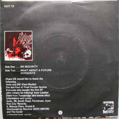 Chaos U.K. - Loud Political & Uncompromising - UK 7" 1982 (Riot City - RIOT 12)