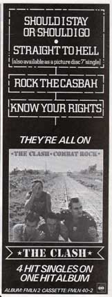 The Clash - Combat Rock Advert