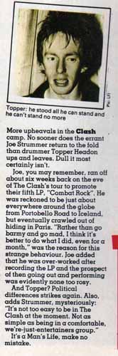 The Clash - Smash Hits 1982 Topper Leaves