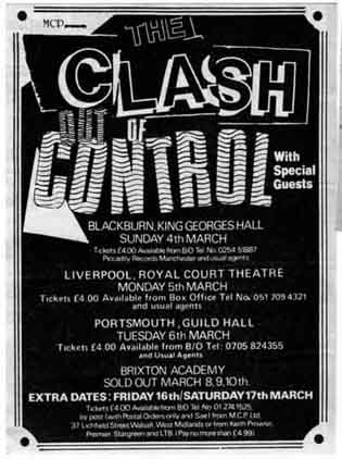 The Clash - Out Of Control Tour March 1984