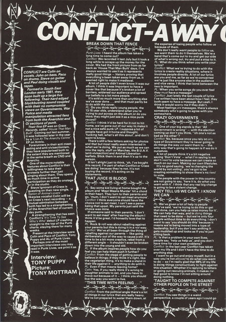 Conflict interview in Punk Lives magazine - Part 1