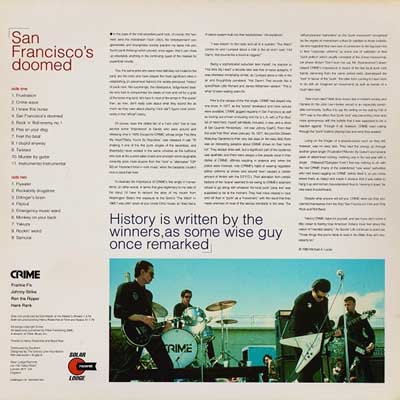 Crime - San Francisco's Doomed - UK LP 1990 (Solar Lodge - DOOMED 002)
