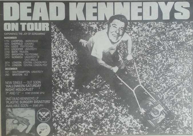 Dead Kennedys "Experience The Joy Of Screaming" Tour