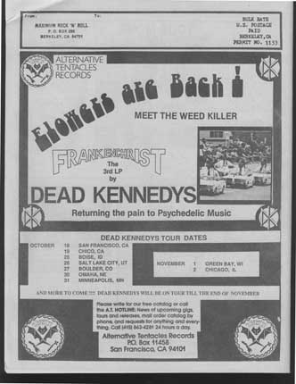 Dead Kennedys - Frankenchrist Advert - Maximum Rock'n'Roll - Flowers Are Back! Meet The Weed Killer