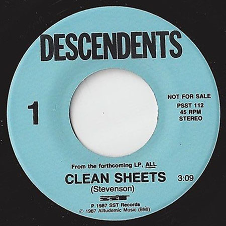 Descendents - Clean Sheets / Coolidge - US 7" 1987 (SST – PSST 1120)